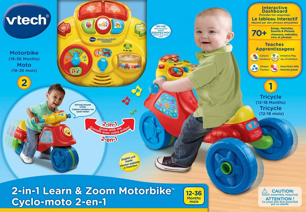VTech 2 In 1 Learn And Zoom Motor Bike Top Toys