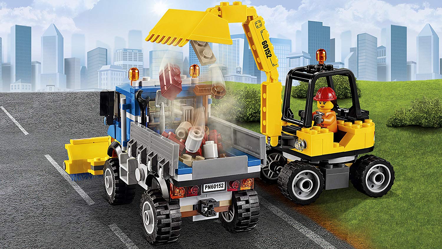 LEGO 60152 Sweeper Excavator Set Top Toys