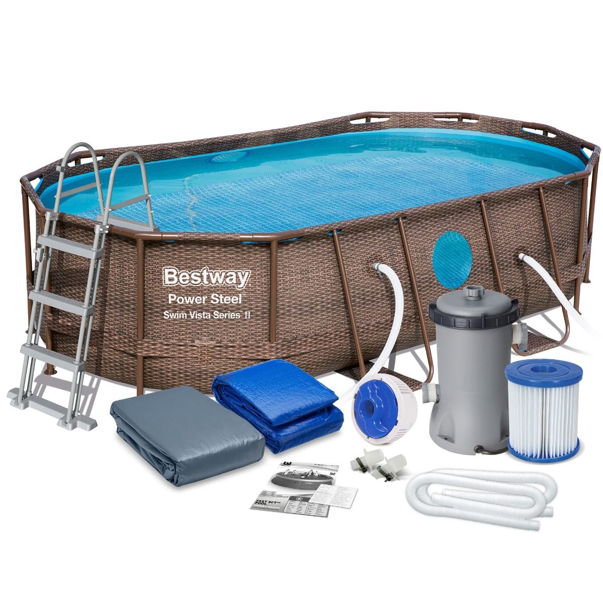 Бассейн каркасный bestway power steel swim. Бассейн Bestway 427х122. Бассейн каркасный 427х122см. Бассейн каркасный овальный Bestway. Каркасный бассейн ротанг 427х122.