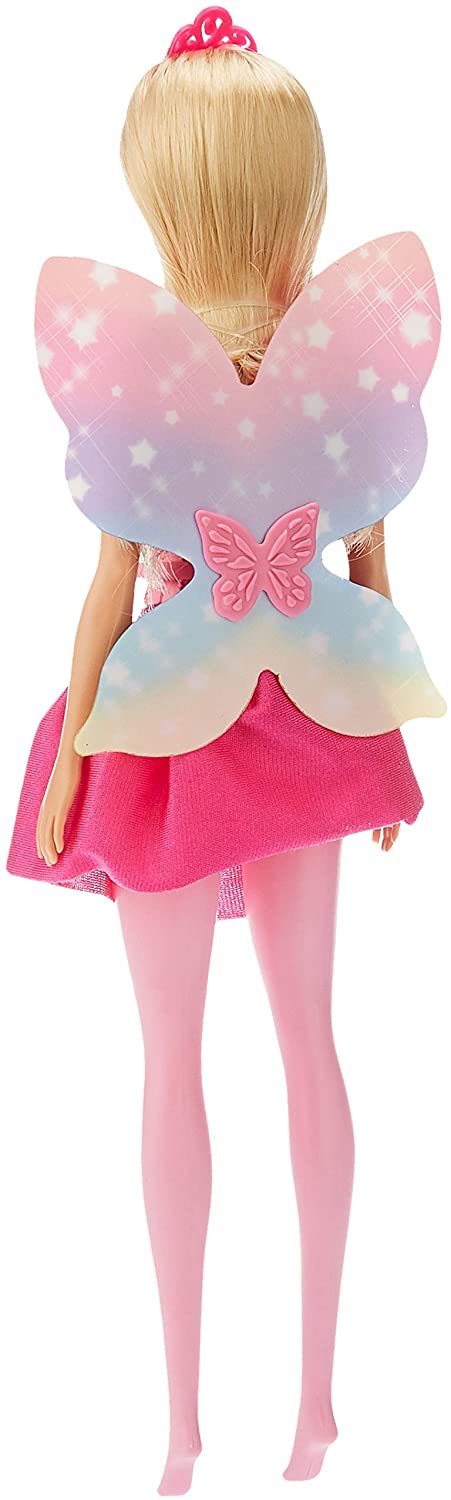 Barbie Dreamtopia Fairy Winged Doll Blonde Hair Pink Dress Top Toys