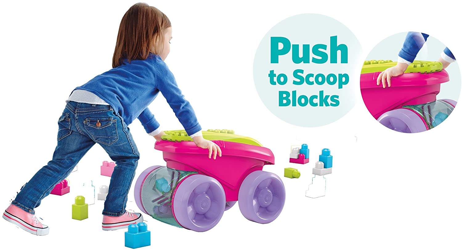 Mega bloks pull along wagon best sale pink