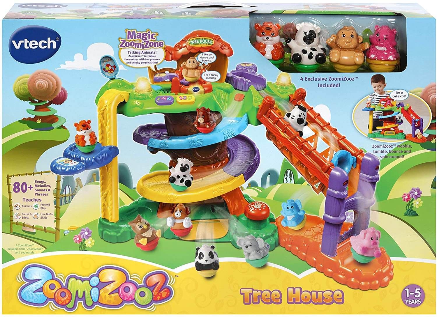 VTech Zoomizoos Tree House Interactive Farm Animal Baby Play Set Educational 4 for sale online 