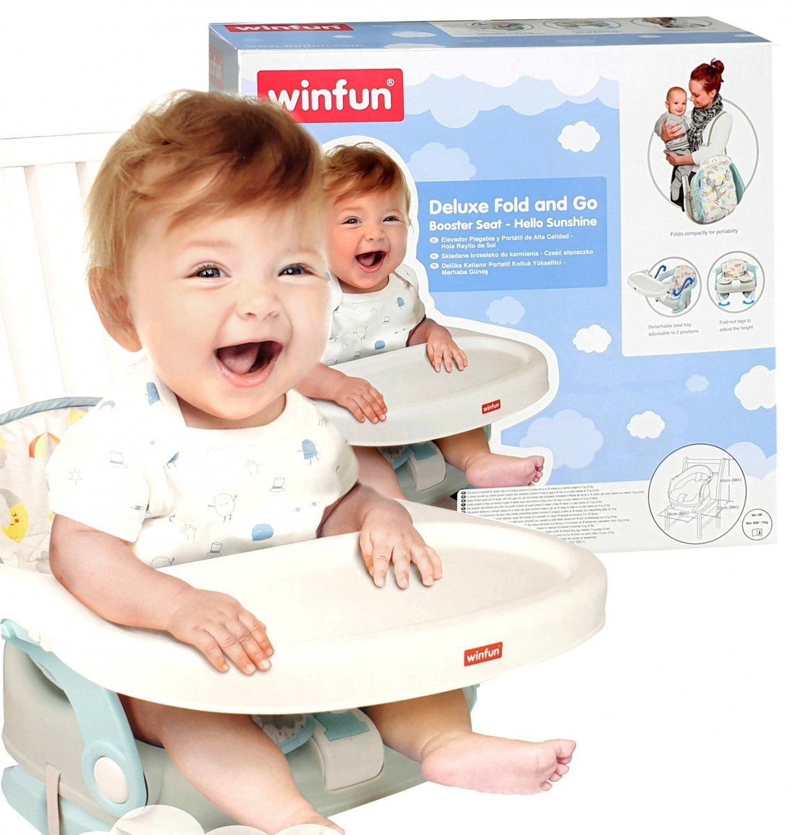 Deluxe Fold And Go Booster Seat Hello Sunshine