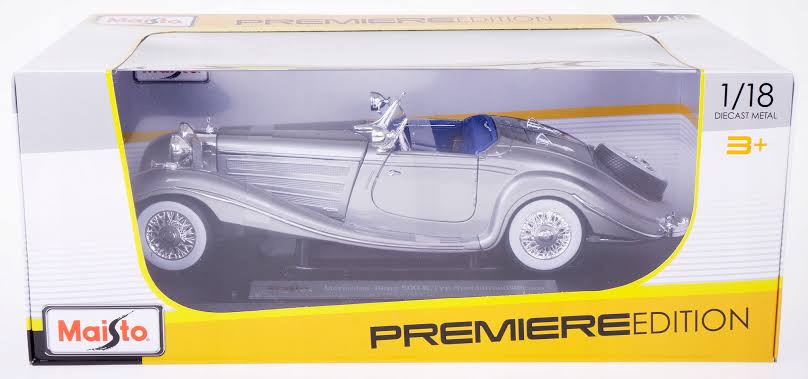 1936 Mercedes 500K Special Roadster Red 1:18 Diecast Model