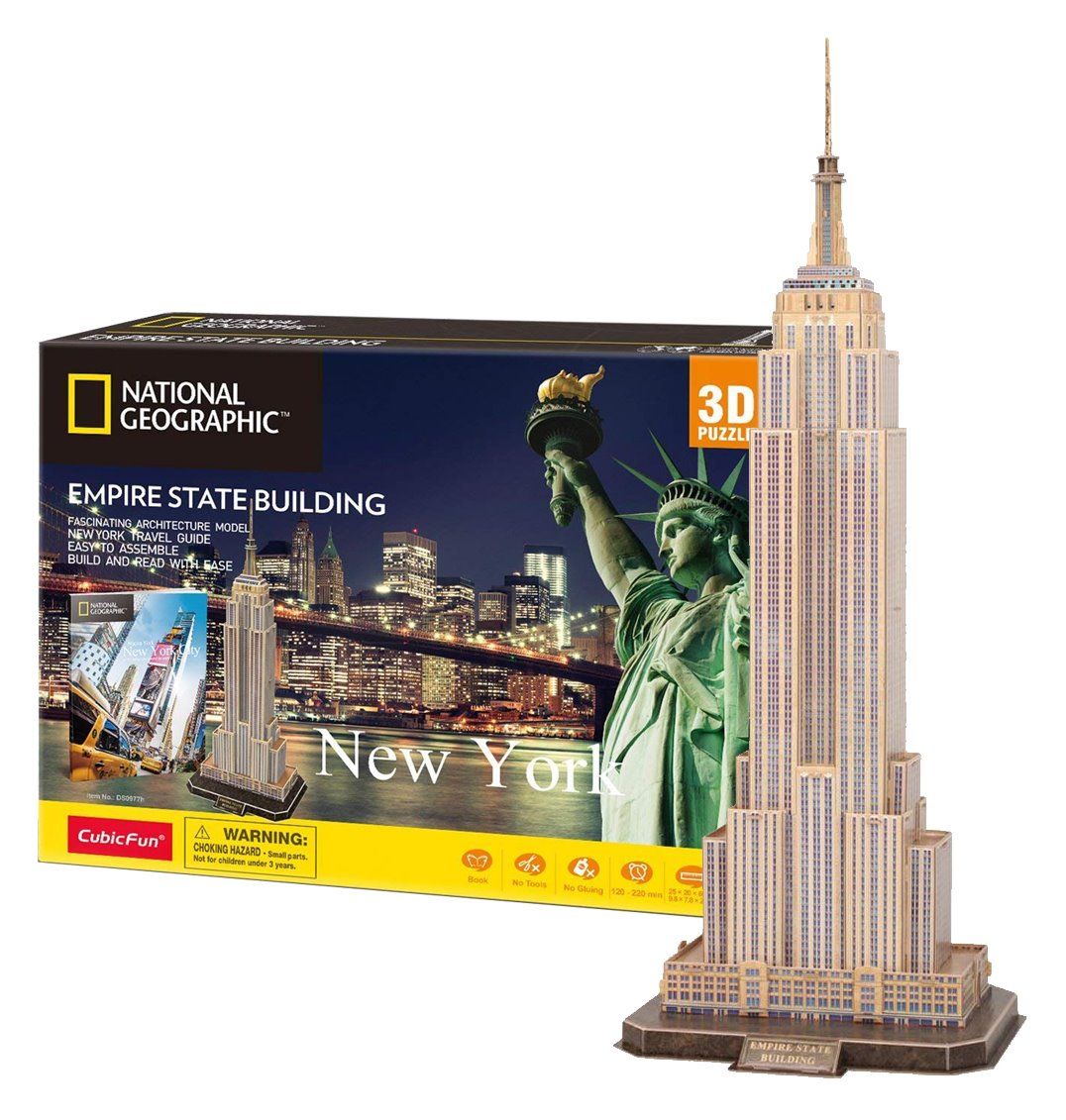 CubicFun-National Geographic New York Skyline Model kit Puzzle Toys,Empire State Building DS0977h