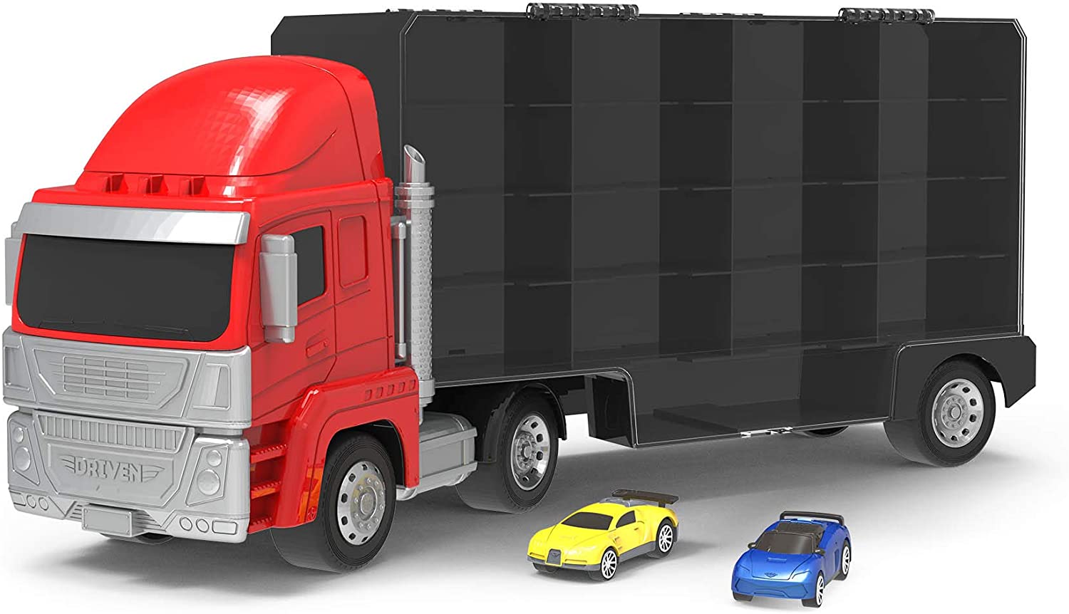 Large toy cars and sales trucks