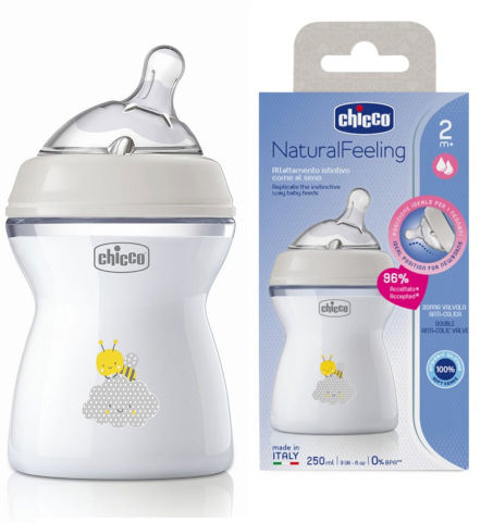 Chicco Botella de vidrio Natural Feeling 0Mesi + 5.1 fl oz