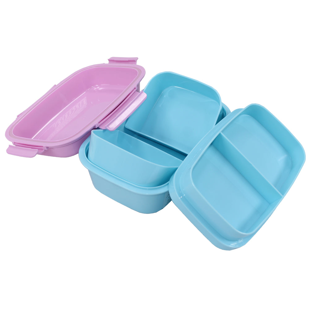  Tupperware Men's Plastic Cosmo Lunch Set (Black, Blue), 2  Plastic Containers, Plastic Pickle Box, Insulated Fabric Bag, Leak Proof, Microwave Safe, Full Meal