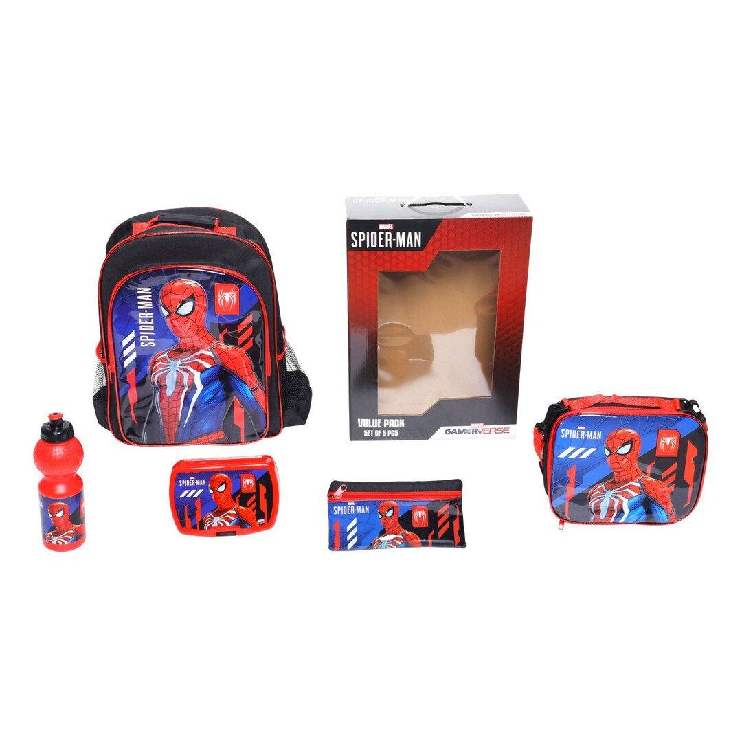 Marvel Spiderman 16 Backpack with Lunch Bag and Water Bottle