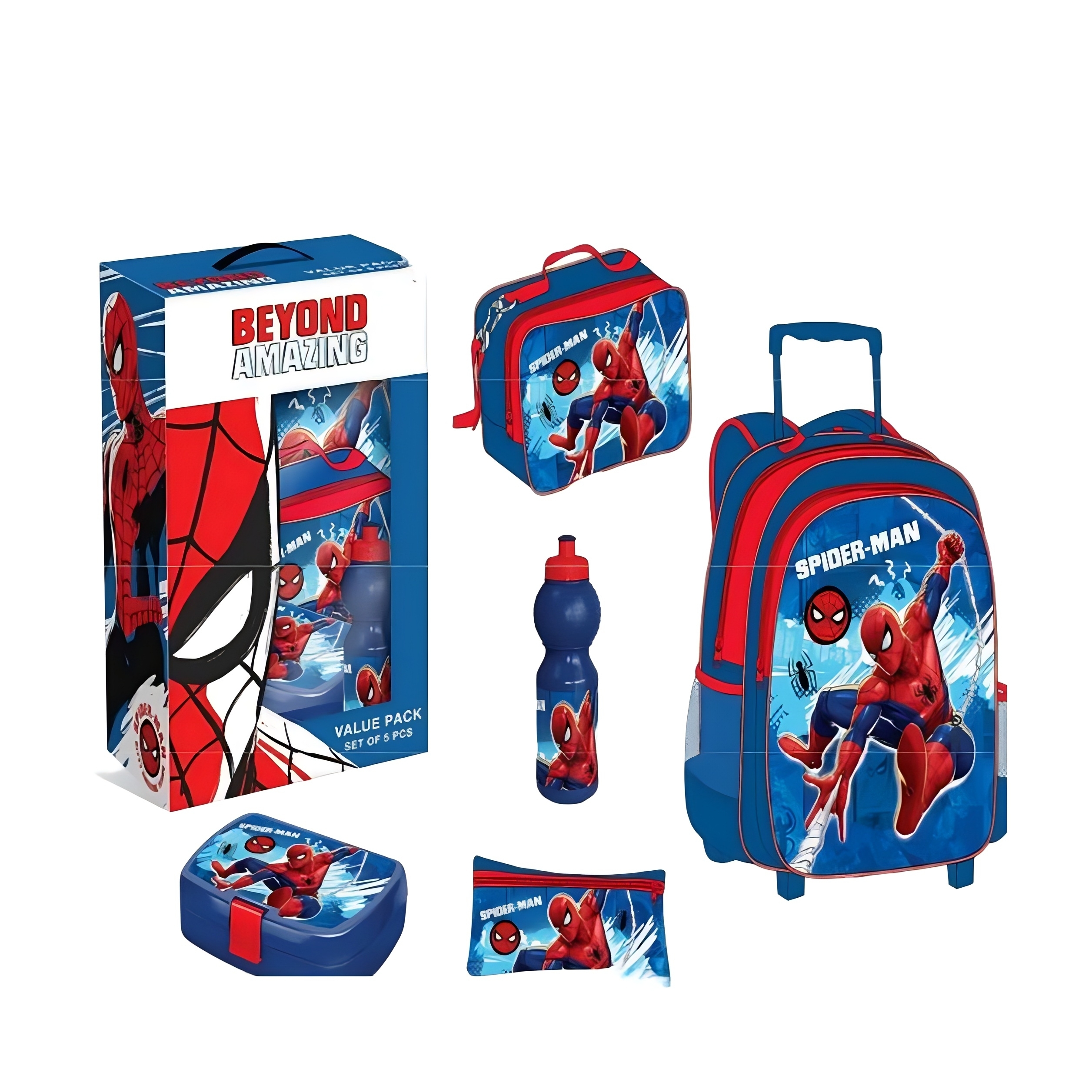 Marvel Spiderman 16 Backpack with Lunch Bag and Water Bottle 